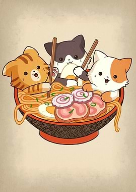 Cats Ramen Bowl