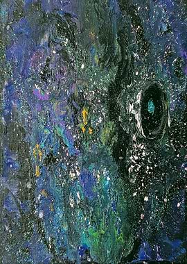 Abstract Galaxy Painting with Dark Hues