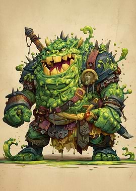 Green Slime Monster Warrior
