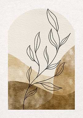 Minimalist Botanical Line Art Illustration