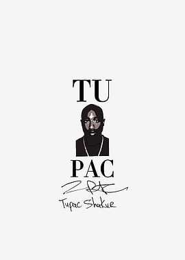 Tupac Shakur Portrait with Signature