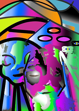 Abstract Colorful Face