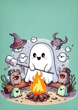 Cute Ghost Campfire