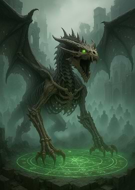 Undead Dragon on a Magic Circle