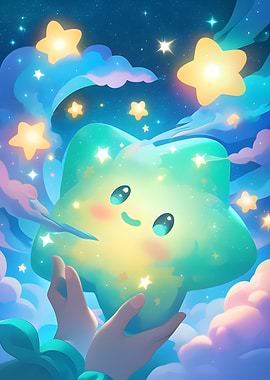 Cute Star in Night Sky
