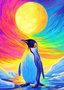 Colorful Penguin Sun