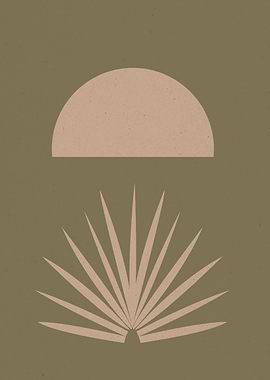 Abstract Boho Palm and Sun