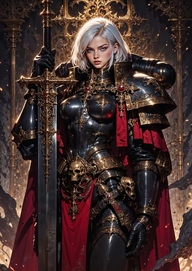 Female Warrior in Ornate Armor