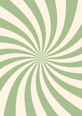 Retro Green and Cream Swirl Pattern
