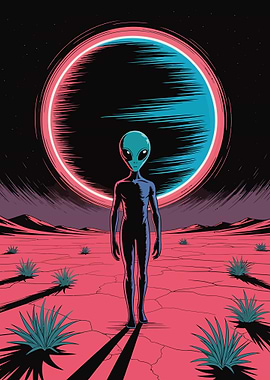 Alien on a desolate planet