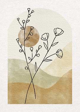 Minimalist Floral Line Art