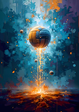 Abstract Volleyball Art