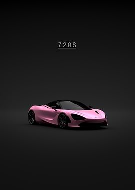 Pink McLaren 720S on Black Background