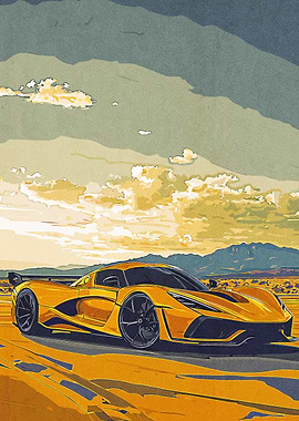 Hennessey Venom F5 Landscape Art