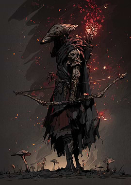 Mushroom Archer in Dark Fantasy Art