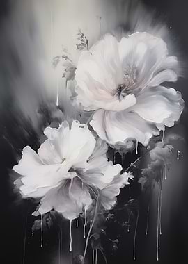 Monochrome Floral Painting
