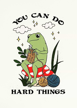 Frog Knitting on Mushroom - You Can