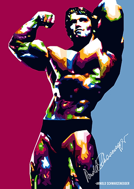 Arnold Schwarzenegger Colorful Pop Art Portrait