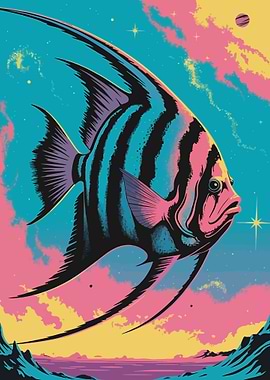 Psychedelic Angelfish in Space