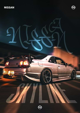 Nissan Skyline gt R34 Poster