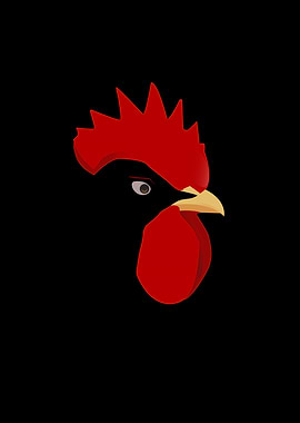 Rooster Head Illustration