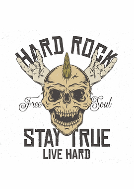 Hard Rock Skull with Horn and Hands