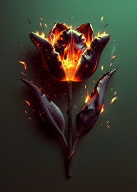 Burning Tulip Flower