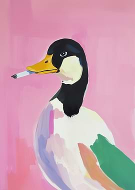 Duck with Cigarette Painting