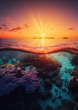 Ocean Sunset Coral Reef