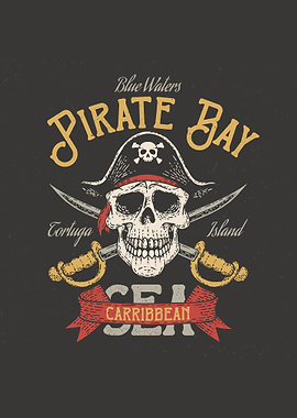 Pirate Bay Skull and Swords Emblem