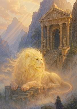 Lion Guardian at Ancient Temple