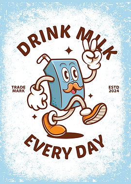 Drink Milk Every Day Cartoon