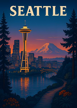 Seattle Cityscape at Dusk