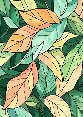 Colorful Leaf Pattern