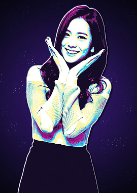 Jisoo Blackpink Portrait with Retro Filter