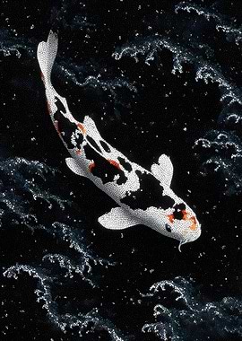 Koi Fish in Dark Water