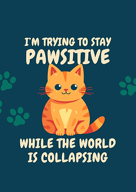 Pawsitive Cat Cartoon