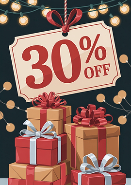30% Off Holiday Sale Illustration