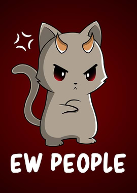 Introvert Demon Cat Ew People Antisocial Humor