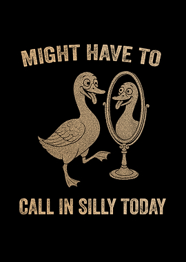 Silly Duck Mirror Reflection