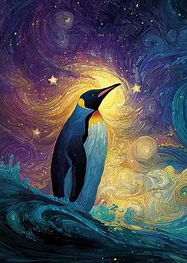 Penguin Starry Night