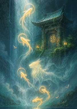 Golden Fish Waterfall Temple