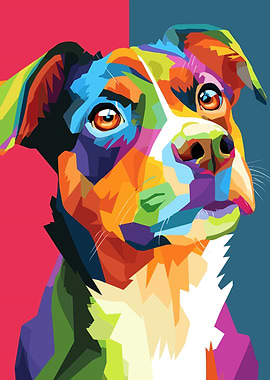 Colorful Dog Portrait