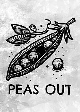Peas Out Pun Minimalist Simple Illustration
