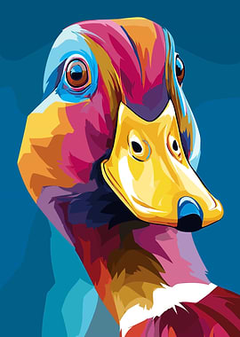 Colorful Duck Portrait