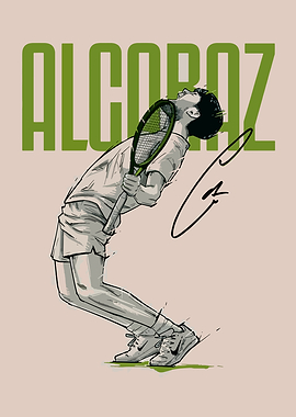Alcaraz Tennis Player Illustration