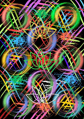 Abstract Lotus Flower