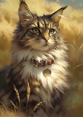 Portrait of a Maine Coon Cat