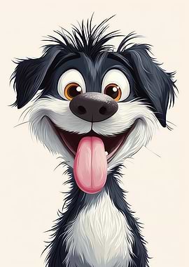 Cartoon Dog with Tongue Out