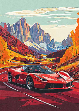 Ferrari LaFerrari in Mountain Landscape